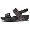 Sandale FITFLOP "LULU", Damen, Gr. 36, schwarz, Synthetik, casual, Schuhe, Keilsandale, Sommerschuh mit Glitter