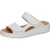 Pantolette WALDLÄUFER "H-WILLOW", Damen, Gr. 7, weiß, Veloursleder, metallic, Basic, Schuhe, Sommerschuh, Hausschuh, Klettschuh in Komfortweite H (= sehr weit)