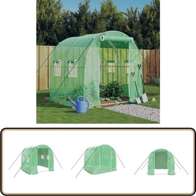 Vidaxl - Gewächshaus mit Stahlrahmen Grün 4 m² 2x2x2 m - Gewächshaus - Gartengewächshaus Image