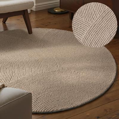 Wollteppich HANSE HOME "Eleni", beige (hellbeige), H:18mm Ø:200cm, Wolle, Teppiche, Handgetuftet, Wolle, Natur, Wohnzimmer, Schlafzimmer, Skandi, Hygge Image