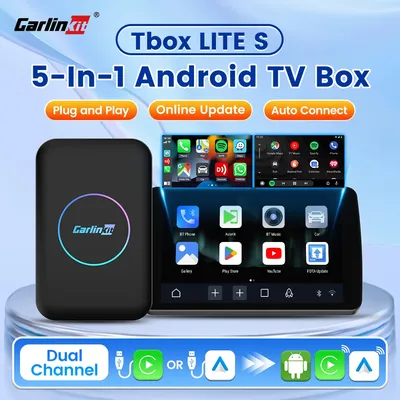 CarlinKit 5-In-1 Lite S Android TV Box CarPlay Ai Box Support Netflix Wireless CarPlay & Android
