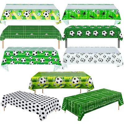 Football Party Disposable Tablecloth Rectangular Football Table Cover Kids Adult Football Theme