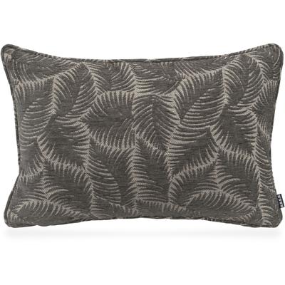Dekokissen H.O.C.K. "Nelly", grau (grau, geblümt), B:40cm H:10cm L:60cm, Polyester, Polyacryl, Viskose, Baumwolle, Leinen, Dekokissen_Sitzkissen_Kissenhüllen, mit Blätter-Muster, Kissenhülle mit Füllung, 1 Stück Image