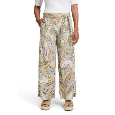Palazzohose CARTOON "Cartoon Palazzo-Hose mit Gummizug", Damen, Gr. 36, Normalgrößen, bunt (grün, violett), Obermaterial: 100% Viskose., casual, weit lang, Hosen, Bindeband Image