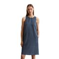 Midikleid MARC O'POLO "in A-Linie geschnitten", Damen, Gr. 40, Normalgrößen, muted blau, Obermaterial: 100% Leinen; Futter: 100% Baumwolle, unifarben, figurbetont kurz, ohne Ärmel, Kleider