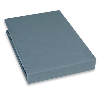 Spannbettlaken KAYORI "Kai", blau (denim), B:90cm L:220cm, Renforcu00e9, Obermaterial: 100% Baumwolle, Laken, 100% Baumwolle Image