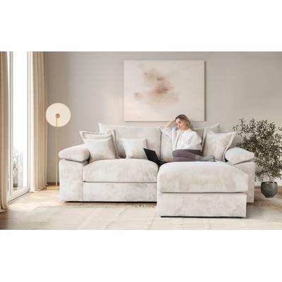Ecksofa HOME AFFAIRE "Soft&Cosy XL L-Form - Breite 246 cm", beige (cream), B:246cm T:187cm, 100% Polyester, Sofas, Mega-Sofa, in Cord, Federkern-Polsterung Image