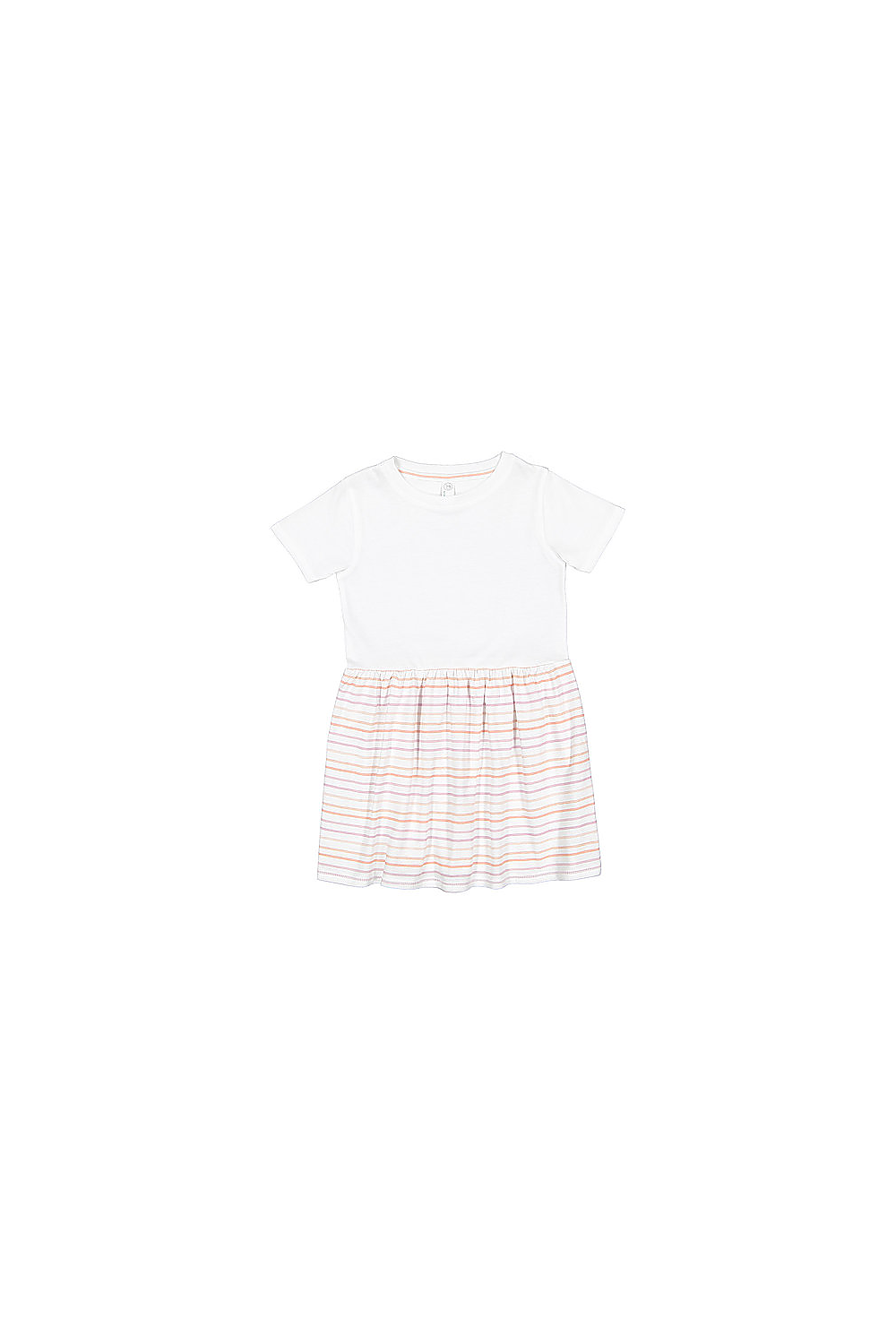 Rabbit Skins 5333 Toddler Fine Jersey Dress Top in White/Lilac Stripe size 2 | Cotton