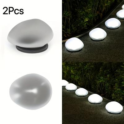 TEMU Ip44 Solar-powered Stone-like Lanterns - Energy-efficient Pathway Lights For Garden, Lawn, And Villa Decor, Nickel Battery, Outdoor Solar Lights| Decor|solar Charged Lights, Solar Outdoor Lights Image