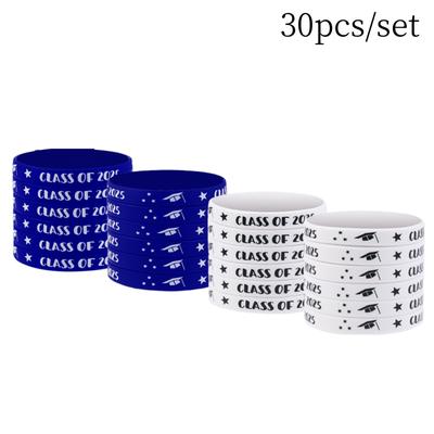 TEMU 30pcs Silicone Graduation Bracelets, Rubber Wristbands, Non-electric, Featherless, For School Party Favors And Graduation Celebrations, Graduation Party Decorations, Party Accessories Image