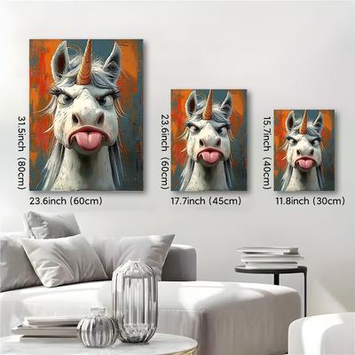 TEMU 1pc Unicorn Canvas Art Print, Hanging Decor, Cloth For , Bedroom, , Bathroom, - No Needed Image