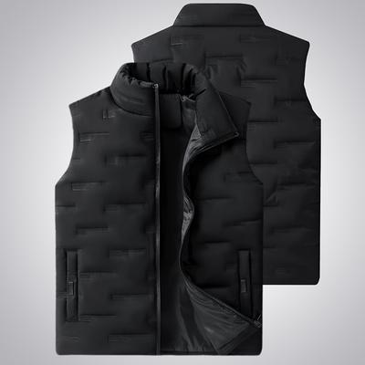 TEMU Men's Autumn And Winter Stand Collar Vest Youth Outdoor Sports Solid Color Jacket Men's Casual Warm Sleeveless Shirt Image