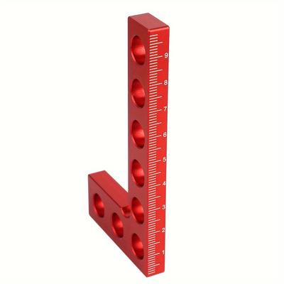 TEMU Red Aluminum Square - 90-degree Right Angle Tool, Water & Fade Resistant, Hypoallergenic, With High Accuracy Measurements For Construction & Diy Projects Image