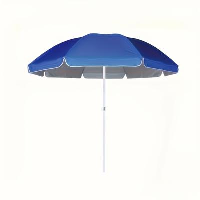 TEMU Large Blue And White Outdoor Umbrella - Portable, Adjustable Height, Sun Protection, Ideal For Beach, Garden, Poolside, Use, Beach Umbrella | Umbrella | Durable Fabric Umbrella Image