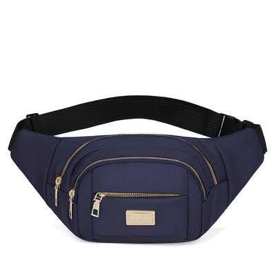 TEMU 1pc Fashion Casual Waist Pack, Oxford Material, Lightweight Multi-compartment Crossbody Bag With Adjustable Strap, Zipper Closure, Polyester Lining, Foldable Design For Outdoor Travel And Sports Image