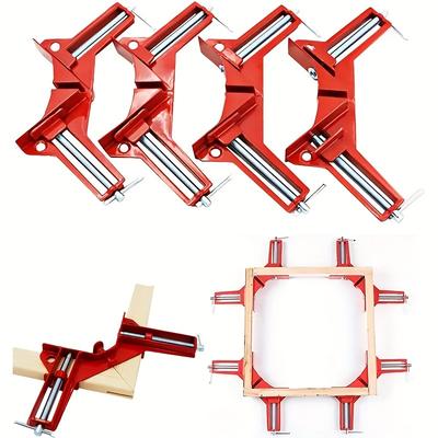 TEMU Heavy-duty 90-degree Right Angle Clamp, Construction With Adjustable Lever & Pads For Diy Woodworking Projects And Picture Frame Assembly, Metal Build Quality, Woodworking Tools Image