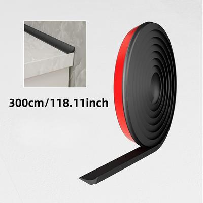 TEMU 1 Foldable Self-adhesive Sink Waterproof Strip, Countertop Splash Guard, Wet-dry Shower Protector, Water Strip For Sinks And Stoves Image