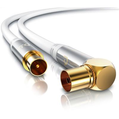 Primewire - Antennenkabel gewinkelt - Koaxialkabel - Koax Kupplung 90° Winkel zu Stecker gerade Image
