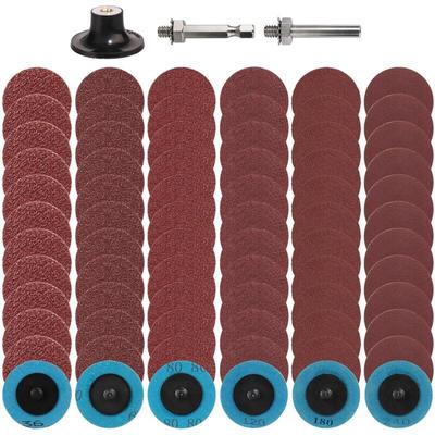 72 Stück 50 mm Schnellwechsel-Schleifscheiben, 36/60/80/120/180/240 Roloc-Schleifscheiben mit Image