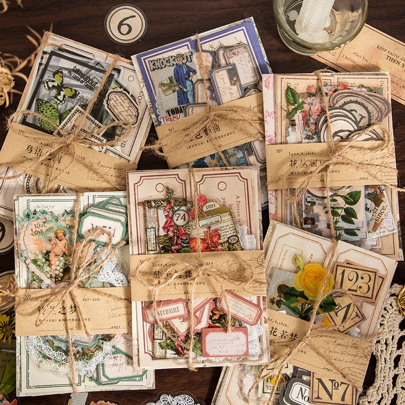 80 Stück Notizblock Classica interessantes dekoratives Material Papier für Handzelt Multi-Form Aufkleber Briefpapier 6 Arten Image