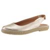 Slingsandale VERBENAS "Kiara Nucleo Metal", Damen, Gr. 40, gold (goldfarben), Leder, metallic, casual, Schuhe, Sommerschuh, Sling, Urlaubschuh, Slipper mit Juterahmen