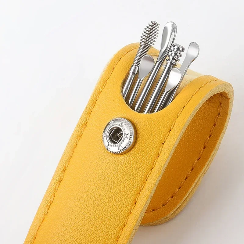 Fabrik Großhandel 6Pcs Ohr Reiniger Wachs Pickers Earpick Wachs Entferner Kürette Ohr Pick Reiniger Kit Löffel Pflege Ohr Sauber werkzeug Image