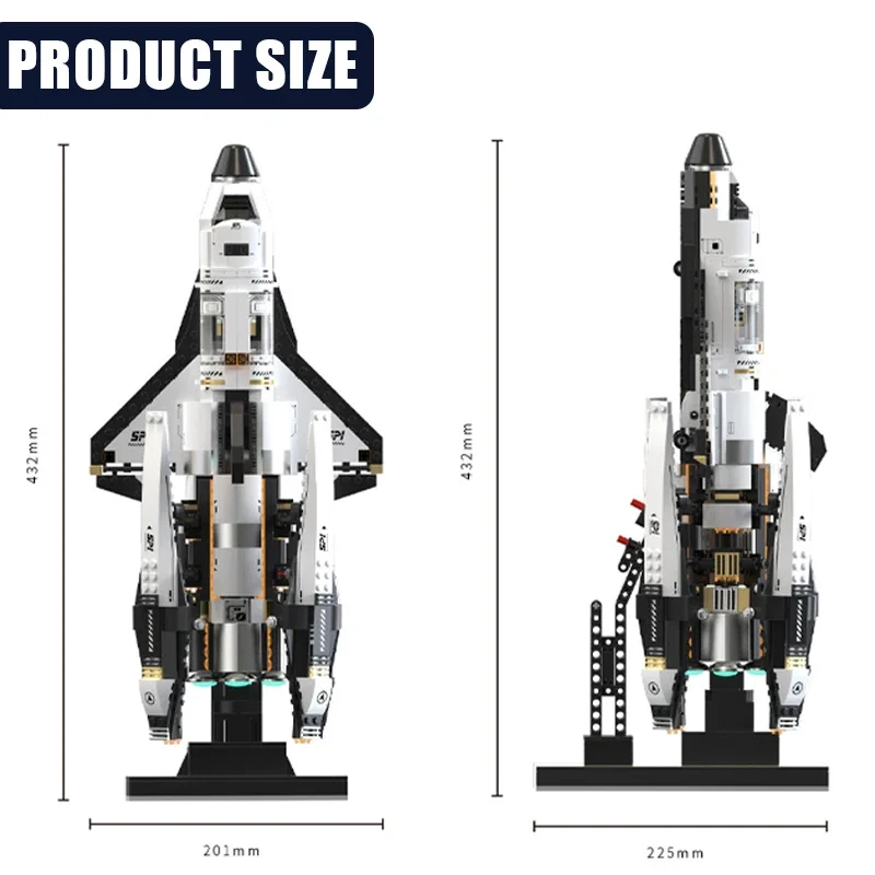 1274 PCS MOC Technische Space Shuttle Modell Bausteine Raumschiff Satelliten Montage Steine Pädagogisches Spielzeug Geschenke für Kinder Image