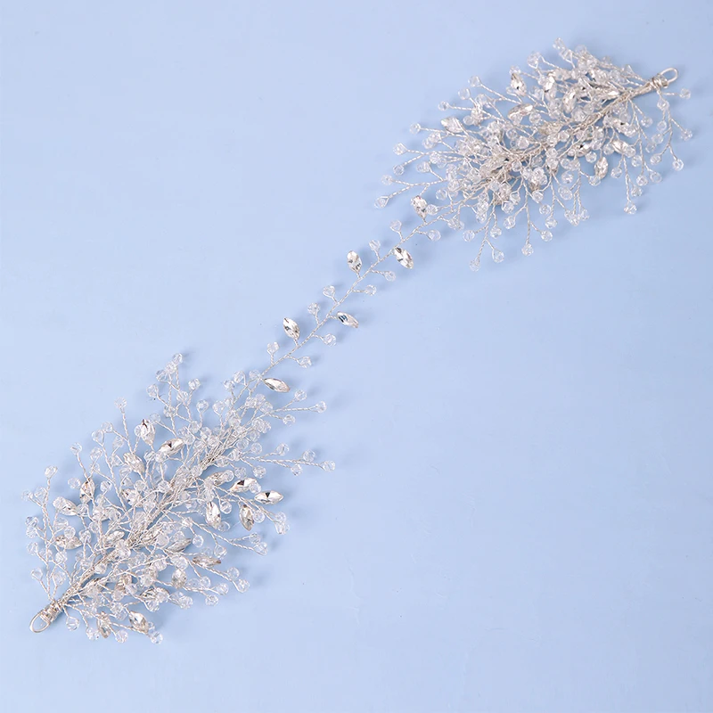 Silber Hochzeit Stirnband Braut Kopf bedeckung bling Kristall Kopf bedeckung Braut Tiara Schmuck handgemachte Strass Frauen Party Haar bänder Image