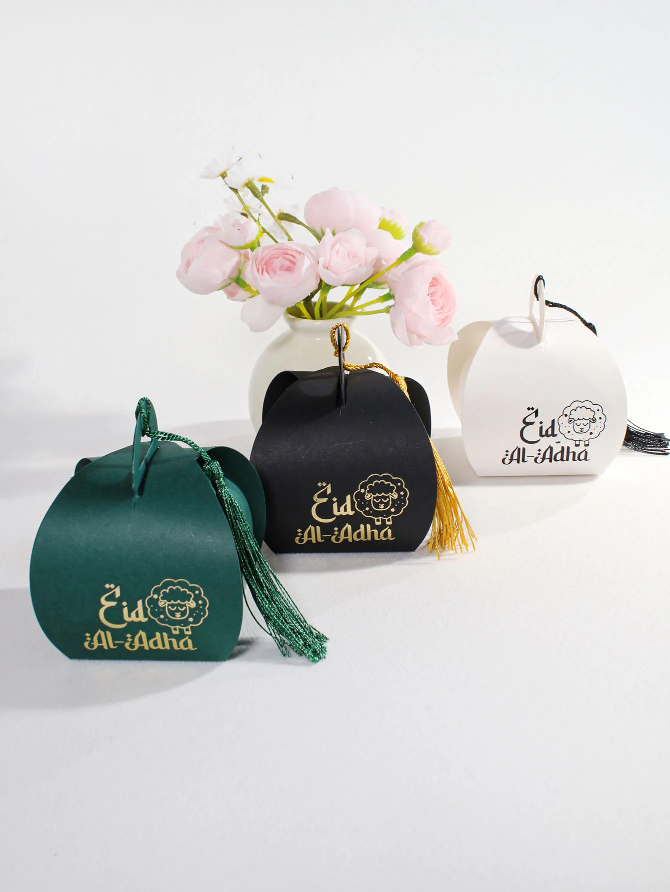 10 Stück Eid al Adha Geschenkbox, einzigartige Geschenkbox, süße Lammmuster-Quaste, exquisit und neuartig, Förderung von Feiertagesegenheiten Image