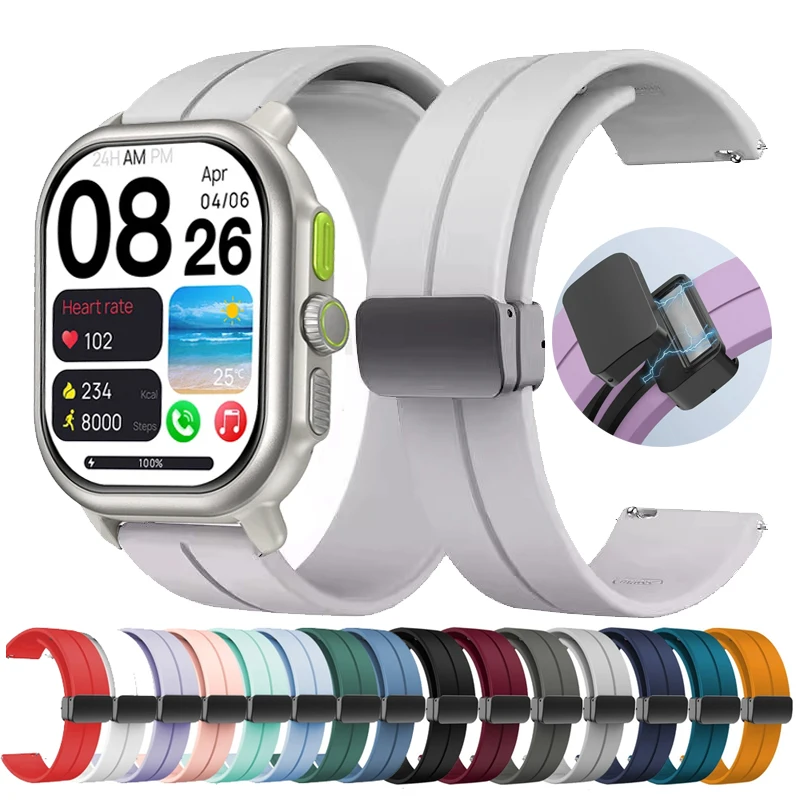 22 mm magnetisches Silikonarmband für Zeblaze Btalk 3 Plus/Vibe 7 7Pro 7 Lite Sportband für Zeblaze GTR GTS 3Pro Stratos 3 Ares 3 Plus Image