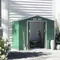 7 x 4ft Metal Garden Shed, Outdoor Storage Tool House with Ventilation Slots, Foundation Kit and