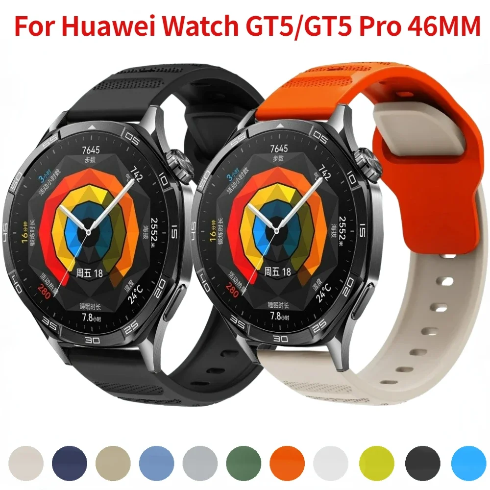 22 mm Silikonband für Huawei Watch GT5/GT5 Pro 46 mm Sportarmband für Huawei Watch 4 3 Pro/GT4 3 2 GT2e 46 mm Armbandzubehör Image