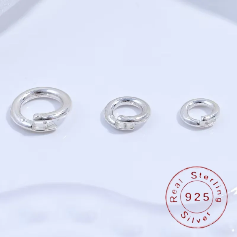 S925 Sterling Silber 5/6/8mm Offener Ring Verbindungsschnalle Silber Ring Anhänger Ring DlY Armband Halskette Ring SQ2 Image