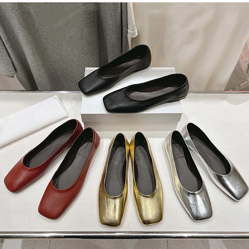 AIYUQI 2026 neue Damen-Flachschuhe mit eckiger Zehenpartie, Slip-on Mary Jane Schuhe, große Größen, Ballerina-Loafer für Damen
