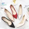 Champagner Farbe Frauen Schuhe 5CM Dünne Ferse Mode Spitz Pumpen Elegante Stil Dame Party Kleid High Heels Plus größe 35-46