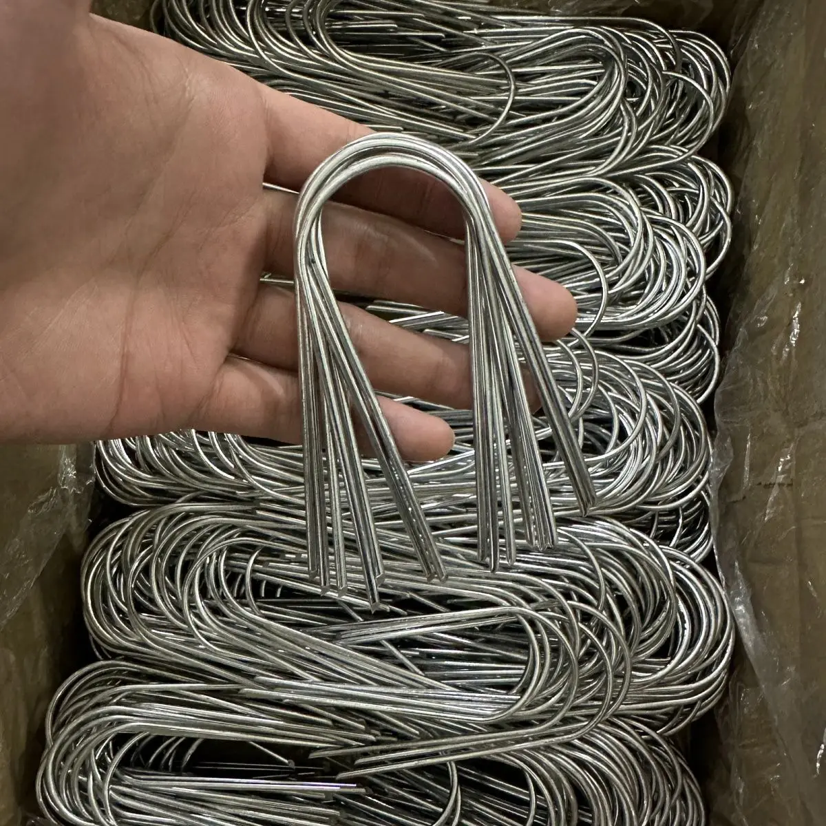 Garten Peg Silber Metall U-Form Garten Heftklammer Garten Boden Nagel Film Feste Pegs Garten Befestigungs Werkzeuge Film Peg landschaft Spike