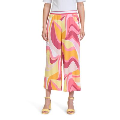 Culotte BETTY BARCLAY "Betty Barclay Culotte mit elastischem Bund", Damen, Gr. 36, Normalgrößen, rosé, gelb, Obermaterial: 94% Polyester, 6% Elasthan., casual, relaxed fit 3/4-Länge, Hosen, Form Image