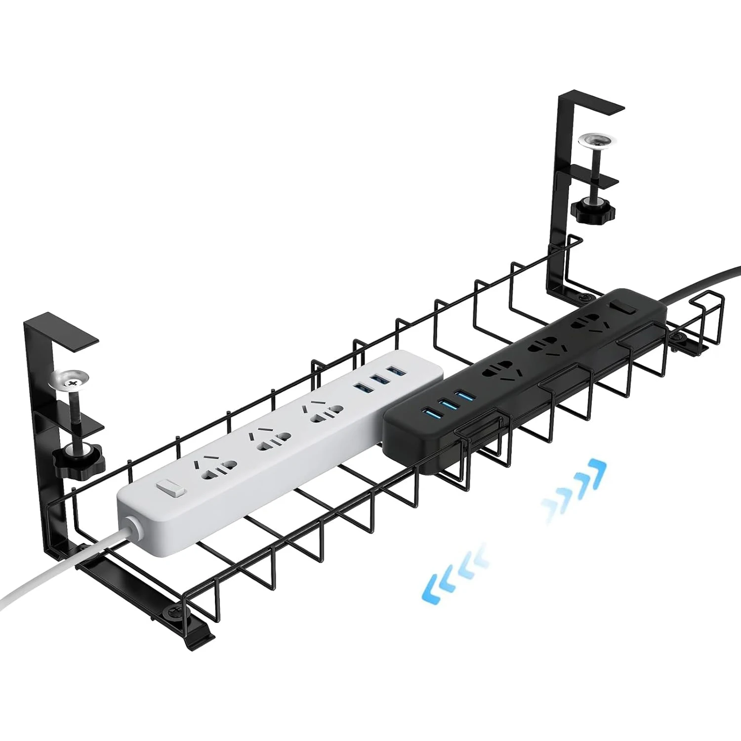 Unter dem Tisch Lagerregal Metall Kabelmanagement Tablett Home Office Schreibtisch Draht Organizer Kein Stanzen Küche Aufbewahrungszubehör