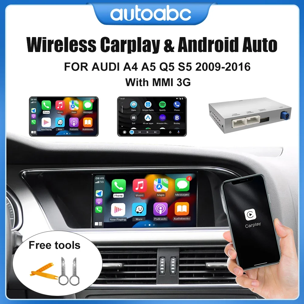 Drahtloses CarPlay Android Auto für Audi A4 A5 Q5 S5 B8 2008–2016 mit 3G MMI, Modell mit Mirror Link AirPlay Front/View Multimedia Image