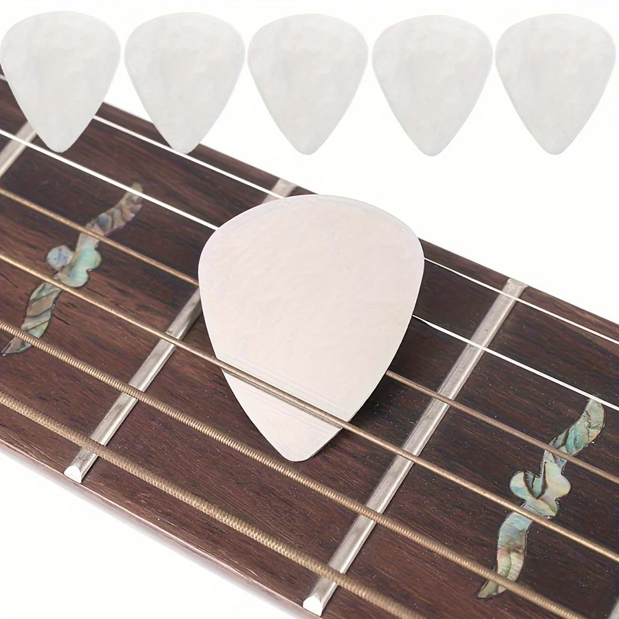 5/10 Stück Edelstahl-Gitarrenplektren, professionelle Metallplektren für elektrische Akustikgitarren mit verbessertem Griff, klares JXB Image