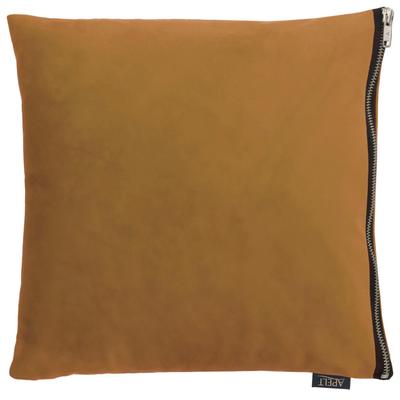 Dekokissen APELT "TASSILO" Gr. 1, braun (braun, unifarben), B:45cm L:45cm, Polyester, Dekokissen_Sitzkissen_Kissenhüllen, Uni, Samt, Kissenhülle mit Füllung, 1 Stück Image