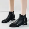 GKTINOO 2025, Winter Schuhe Frauen Stiefel Elegante Frau Echtes Leder Schuhe Niedrigen Absätzen