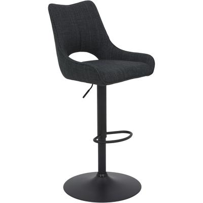 Barhocker HELA "ROCKPORT", grau (anthrazit), B:50cm H:96cm T:57cm, 100% Polyester, Hocker, drehbar,höhenverstellbar,Gasdruckfeder,Rückenausschnitt,Tellerfuß Image