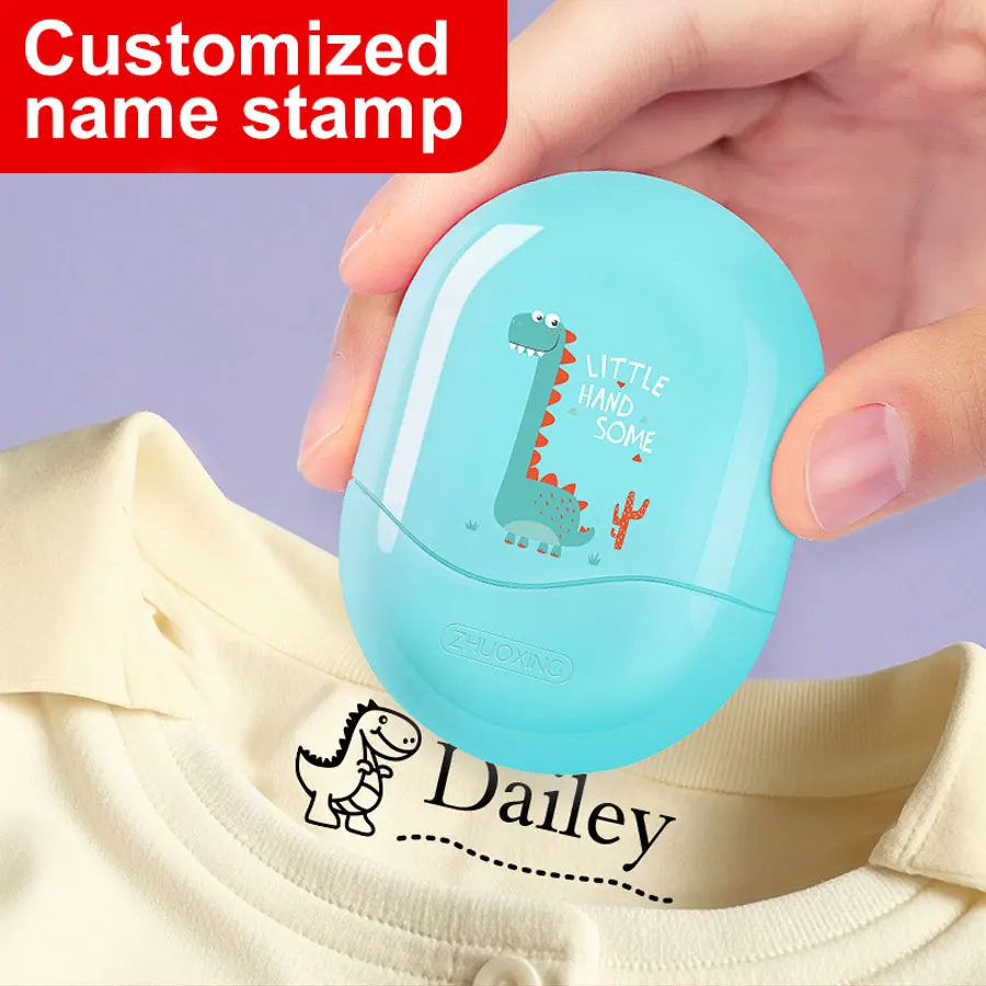 Benutzerdefinierter Studentennamenstempel – personalisiertes Gravurset, schnell trocknende Tinte, wasserfeste Reiseutensilien, pädagogische Bastelaktivitäten Image