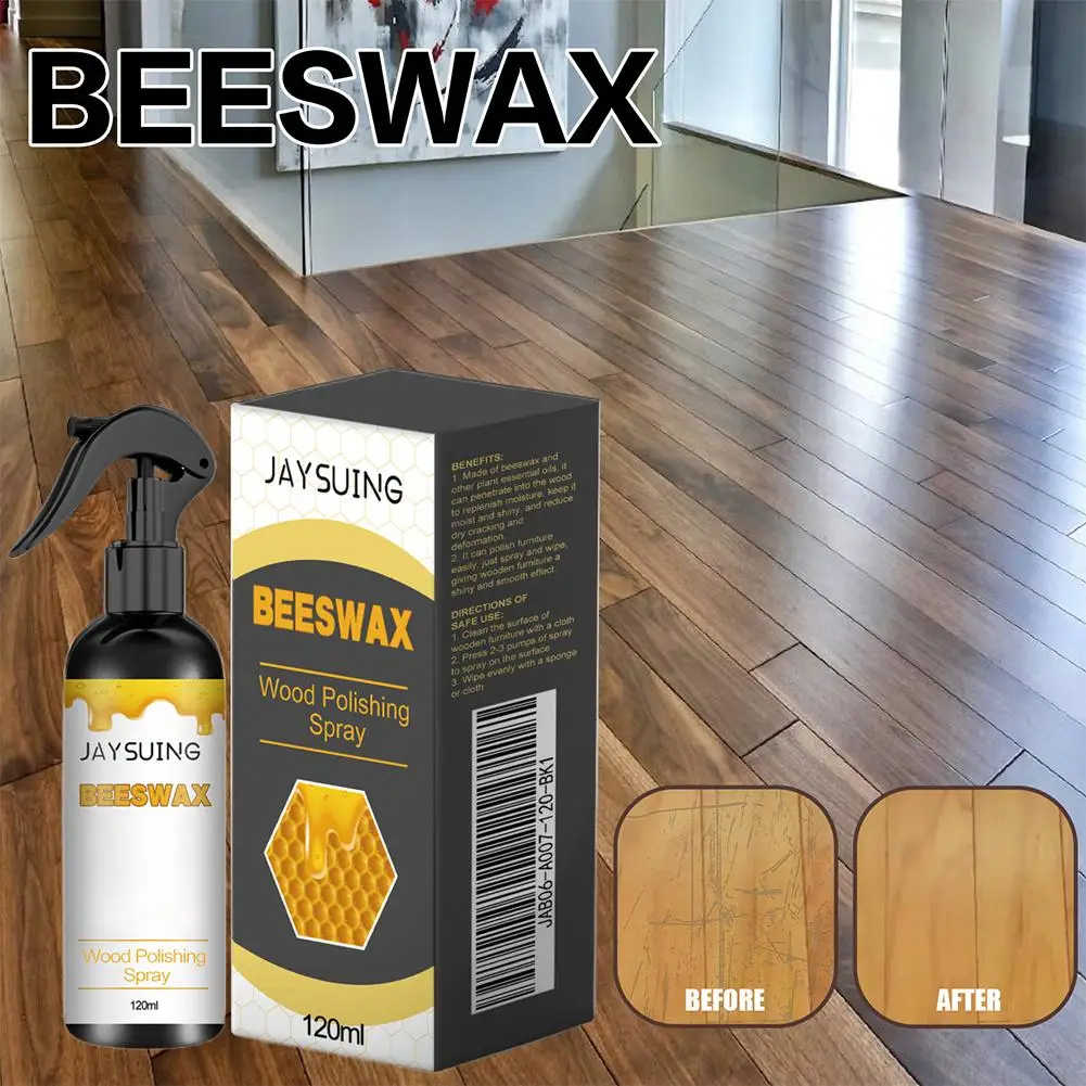 1PCS 120ml Bienenwachs Polnischen Spray für Holz Boden Fleck Kratzer Reparatur Reinigung Möbel Schränke Polieren Erhellen Pflege wachs Image