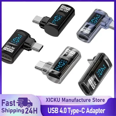 90-Grad-USB-C-Adapter, rechtwinkliger U-förmiger Typ-C-Adapter, 40 Gbit/s, Datenübertragung, PD 140 W, USB4.0, 8 K, 60 Hz, Video für Thunderbolt 3/4 Image