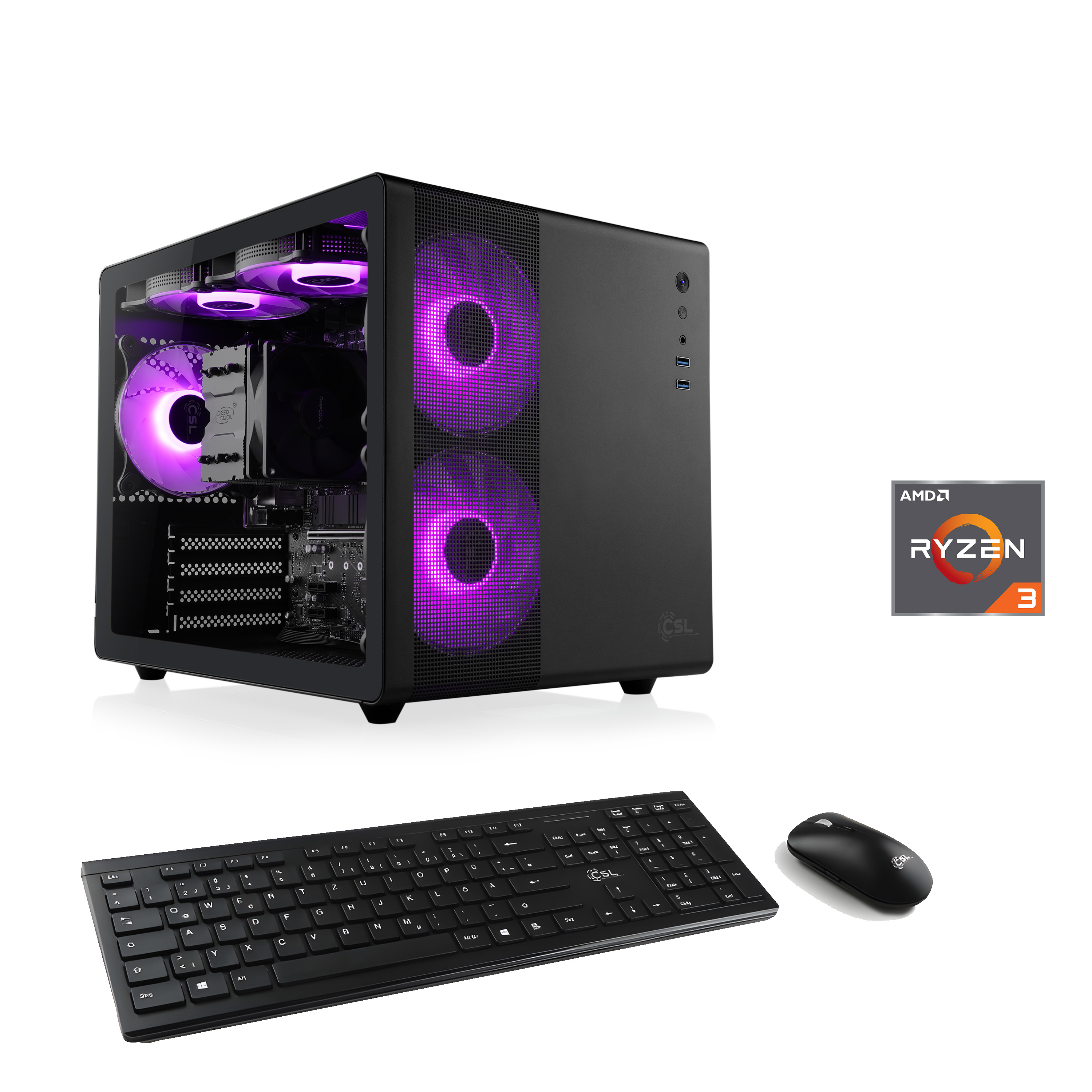 CSL PC "Cube V24178", schwarz, Microsoft Windows 11 Home (64 Bit), 32 GB RAM 1.000 GB SSD, Desktop-PCs, PC Image