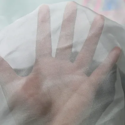 Wholesale Natura White silk Chinese Chiffon Fabric 140 cm Width Solid Color Soft Transparent Garment