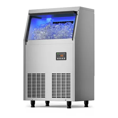 Commercial Ice Maker Machine 100Lbs/24H, Under Counter Ice Machine with 34lbs Ice Storage Bin,