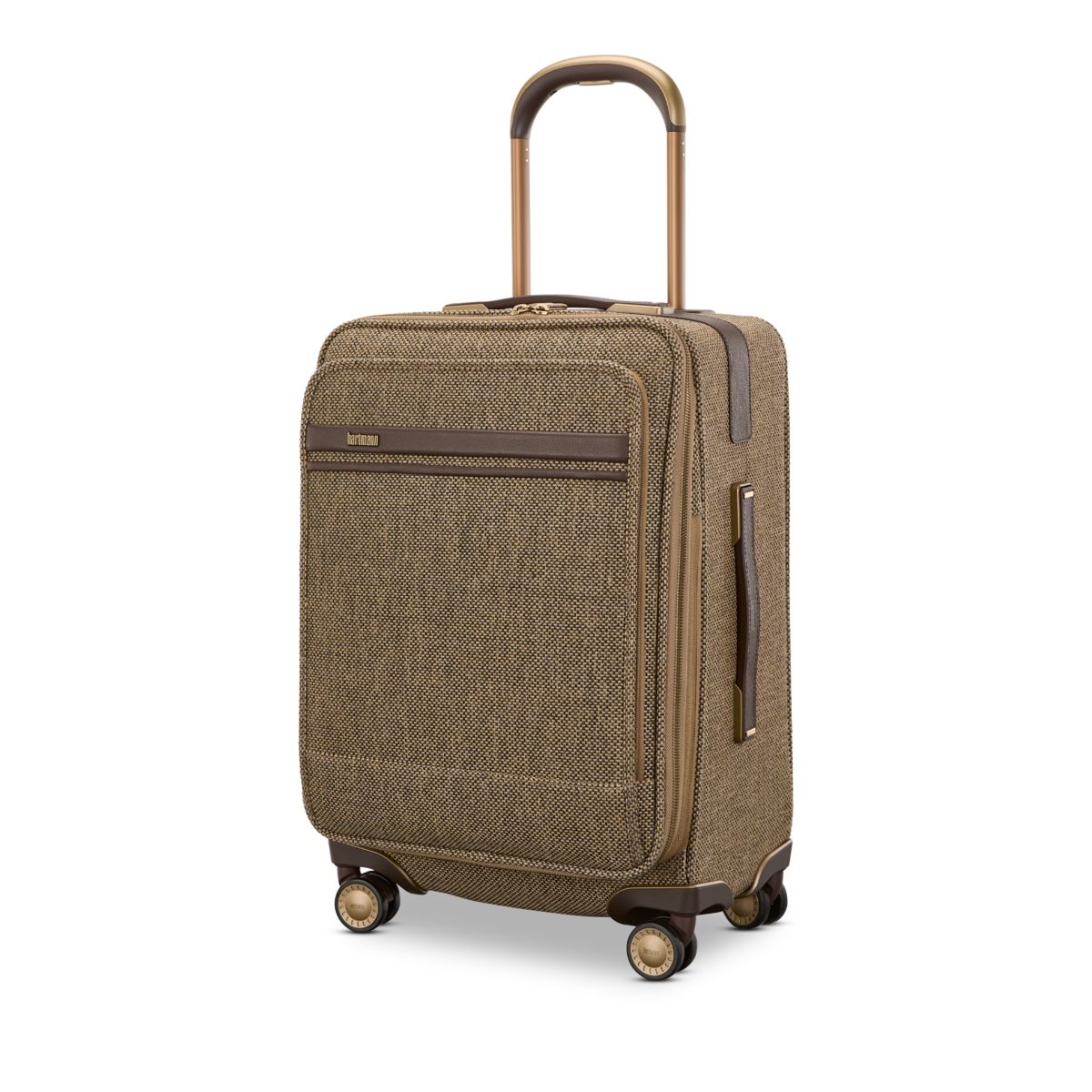 Hartmann Tweed Collection Expandable Spinner Suitcase - Tweed/Natural Leather